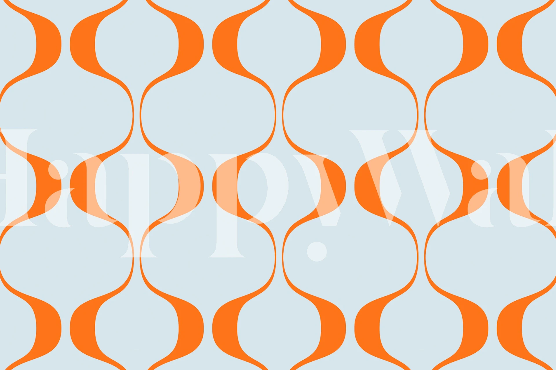 Orange interlocking circles pattern wall mural