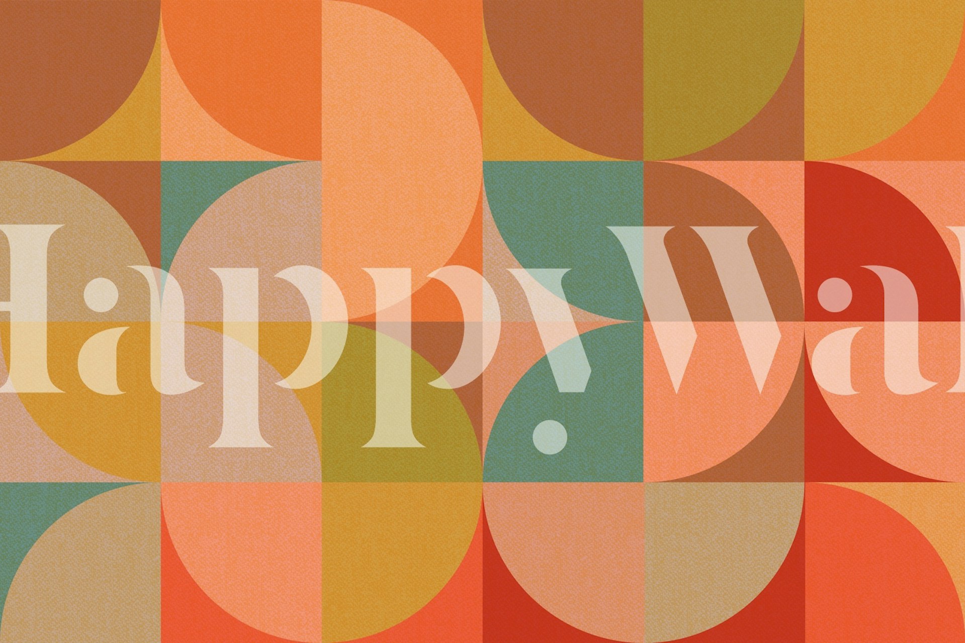 Geometric pattern in orange, peach, and teal tones wallpaper