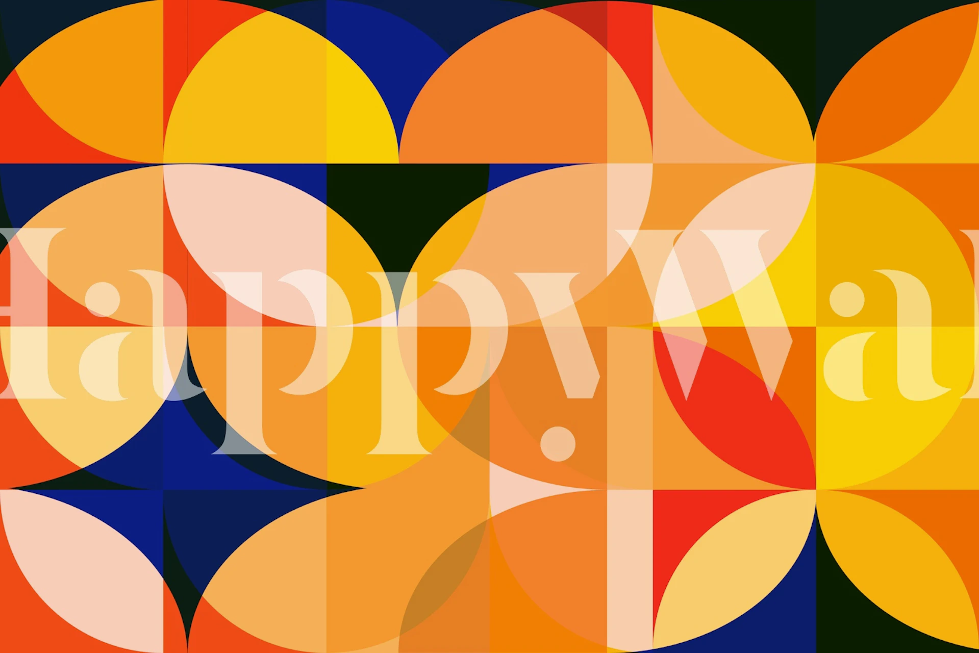 Vibrant Mid Century Bauhaus wallpaper in a room