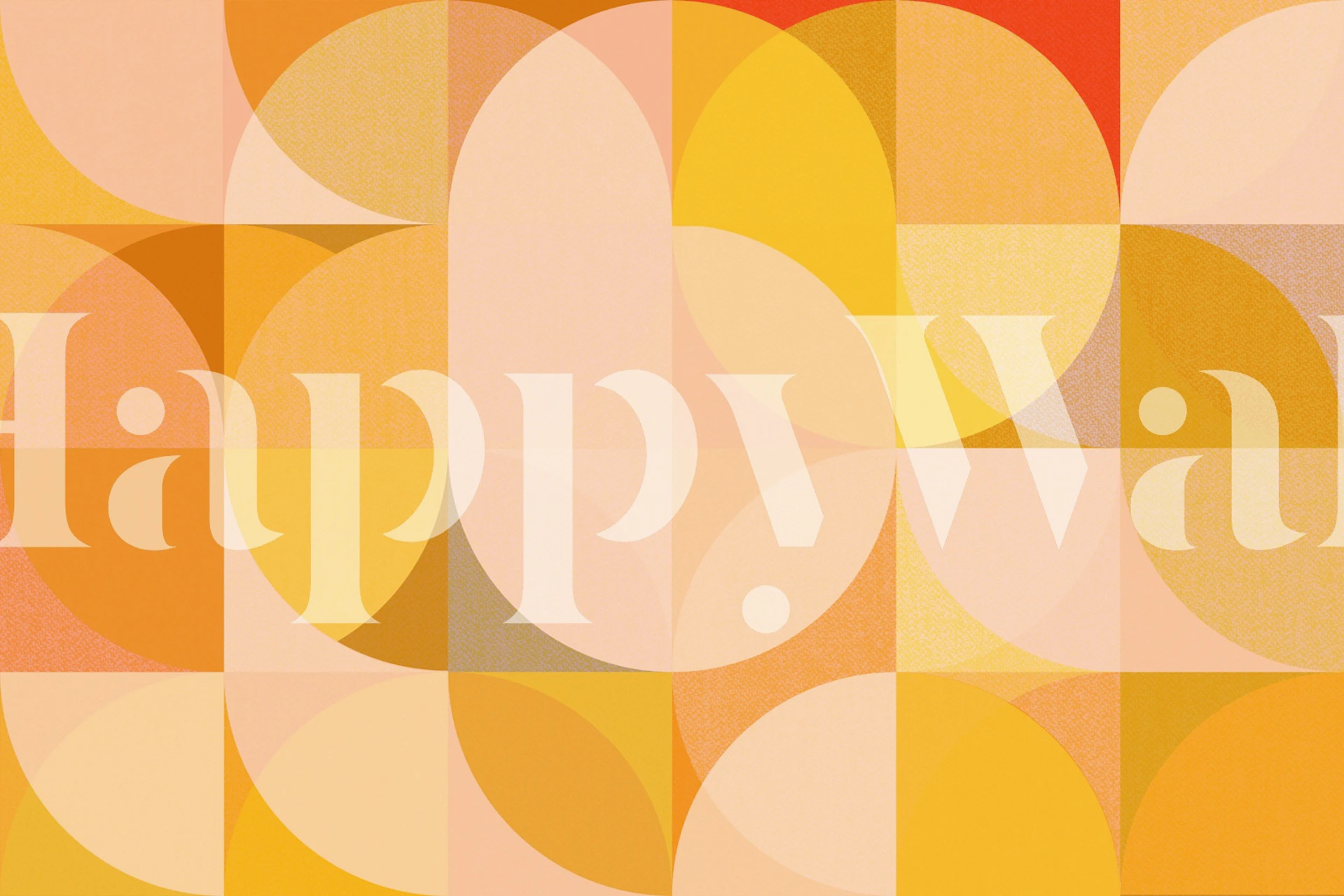 Abstrakt tapet i Bauhaus-stil från mitten av seklet med varma geometriska former