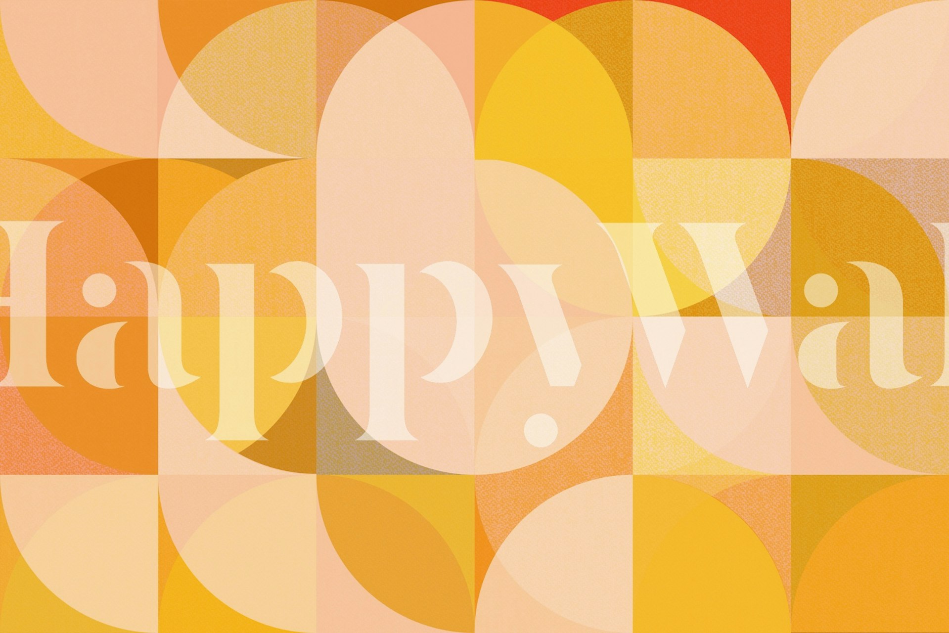 Carta da parati astratta in stile Bauhaus della metà del secolo con calde forme geometriche