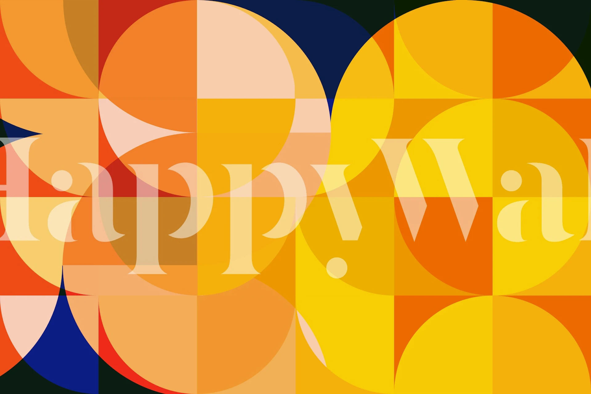 Mid Century Bauhaus Round tapet i et rom