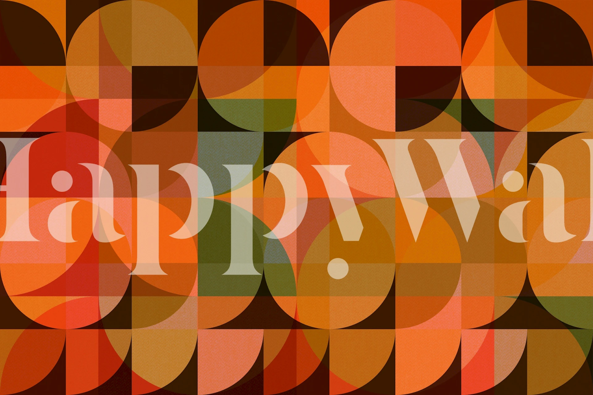 Mid Century Bauhaus Rounds wandbedekking ontwerp