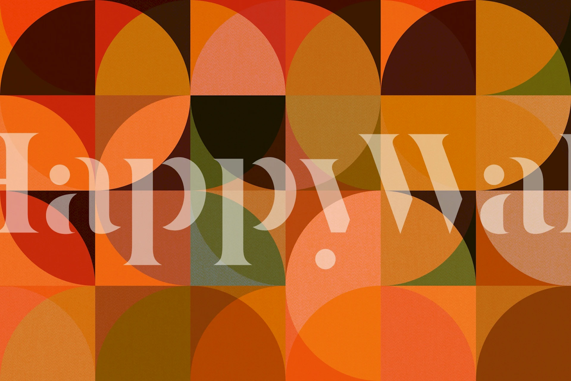 Mid Century Bauhaus Geometric tapet i et rum