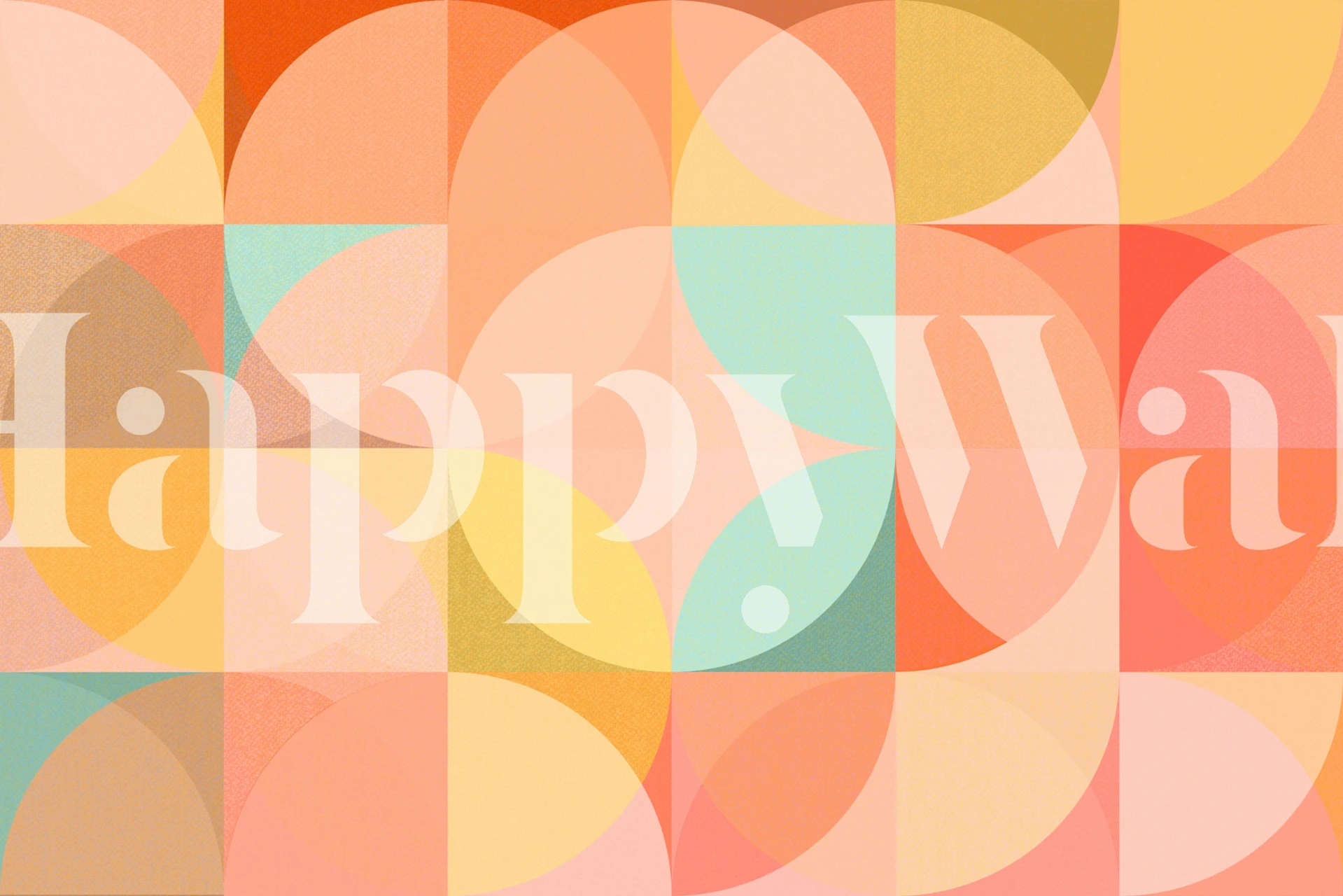 Nowoczesna fototapeta z połowy stulecia inspirowana Bauhausem o okrągłej geometrii w pastelowych kolorach