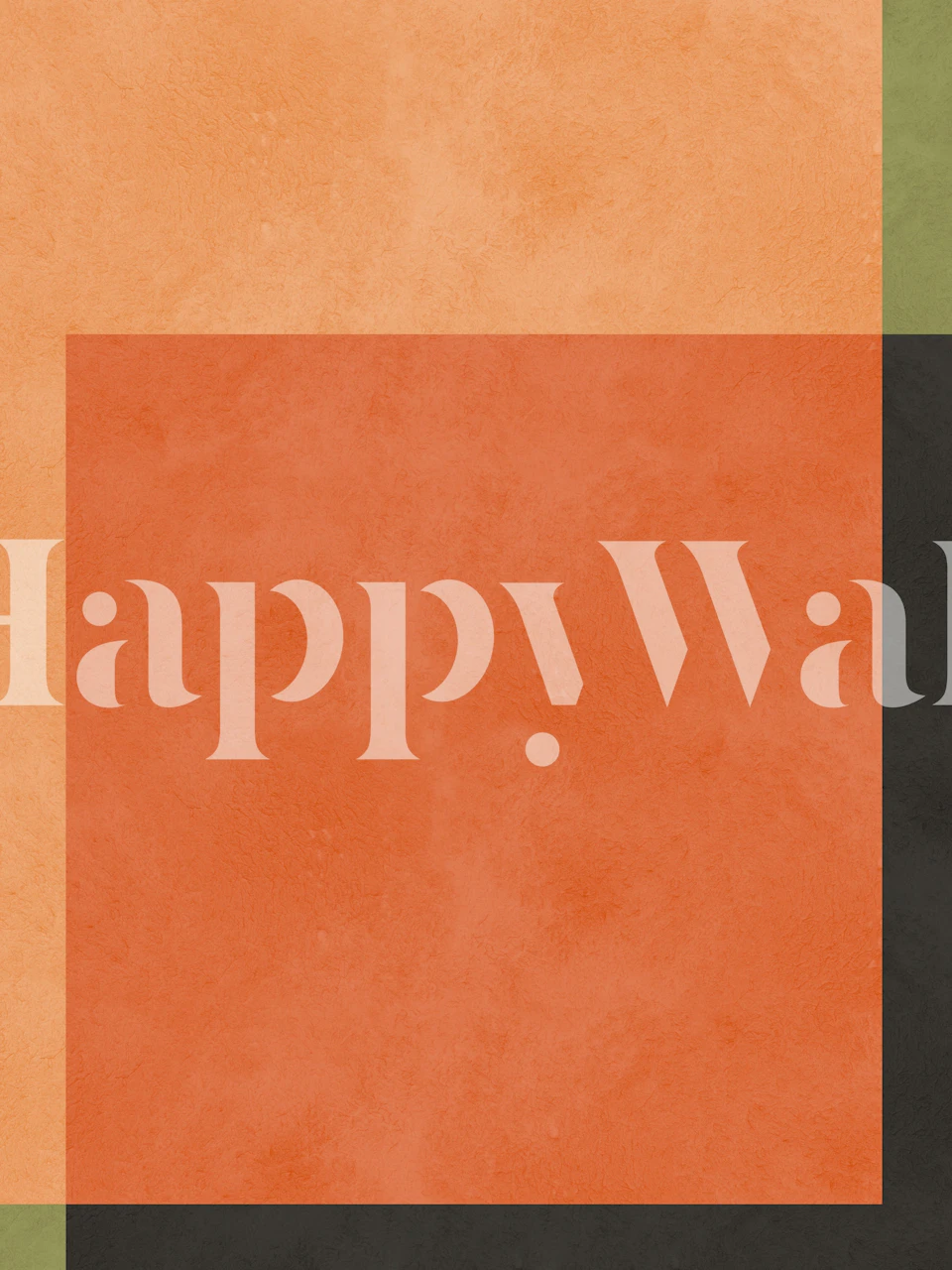 Abstract modern geometric shapes wall mural with terracotta, black, and olive tones