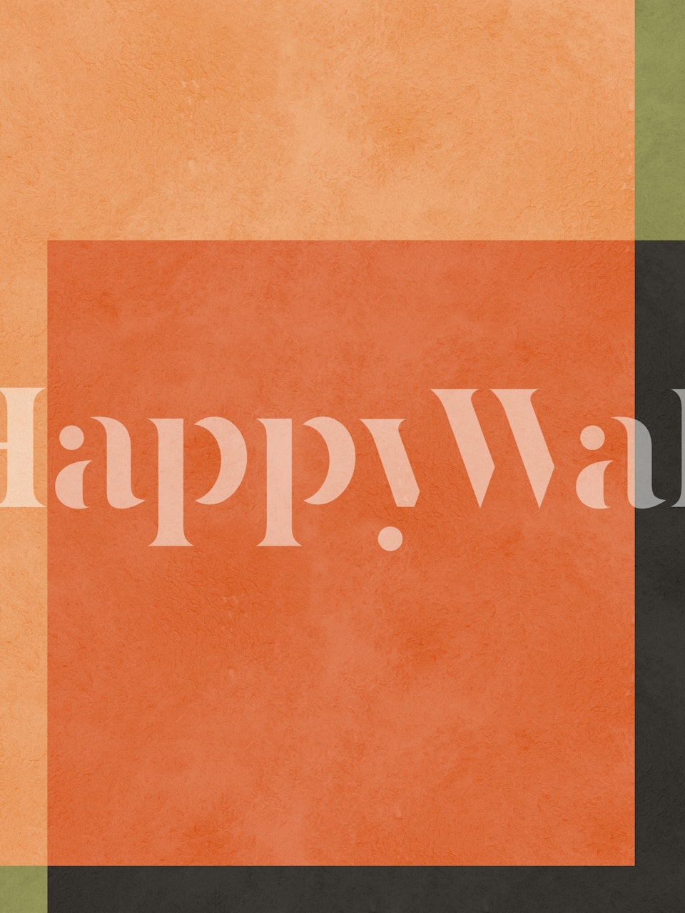 Abstract modern geometric shapes wall mural with terracotta, black, and olive tones