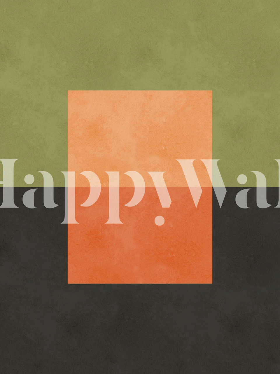 Geometric shapes in orange, green, and black wallpaper