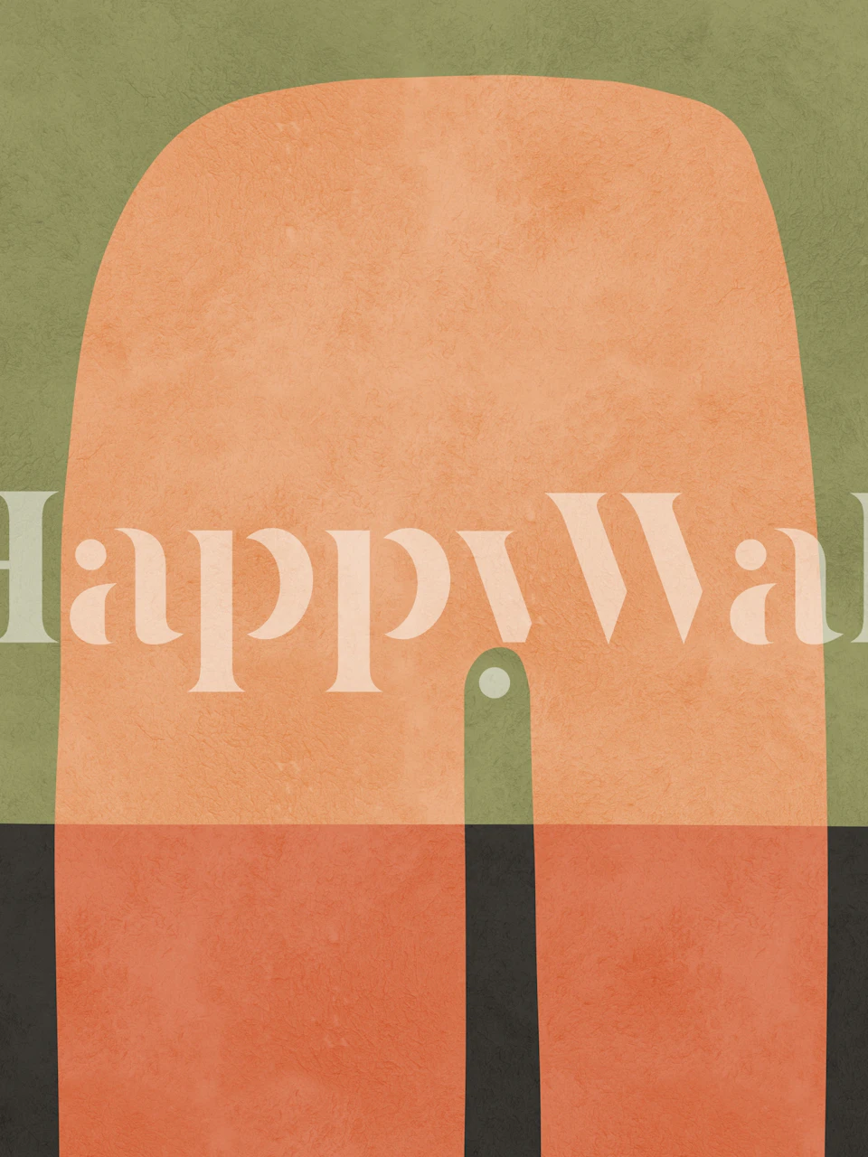 Geometric shapes in earthy colors: orange, green, and black wallpaper