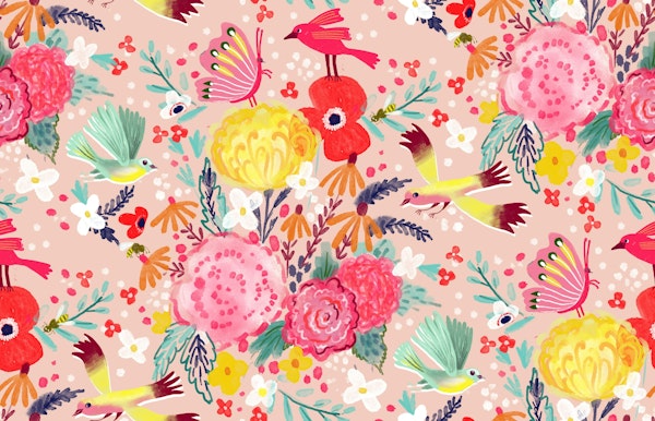 soft watercolor spring flowers