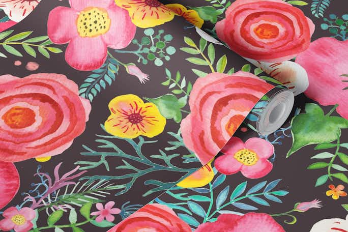 fantastic garden flowerswallpaper roll