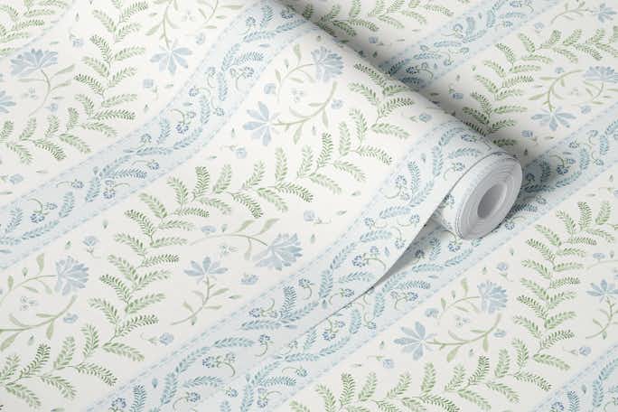HERITAGE CLIMBING VINES AND ZIG ZAG STRIPES Iwallpaper roll