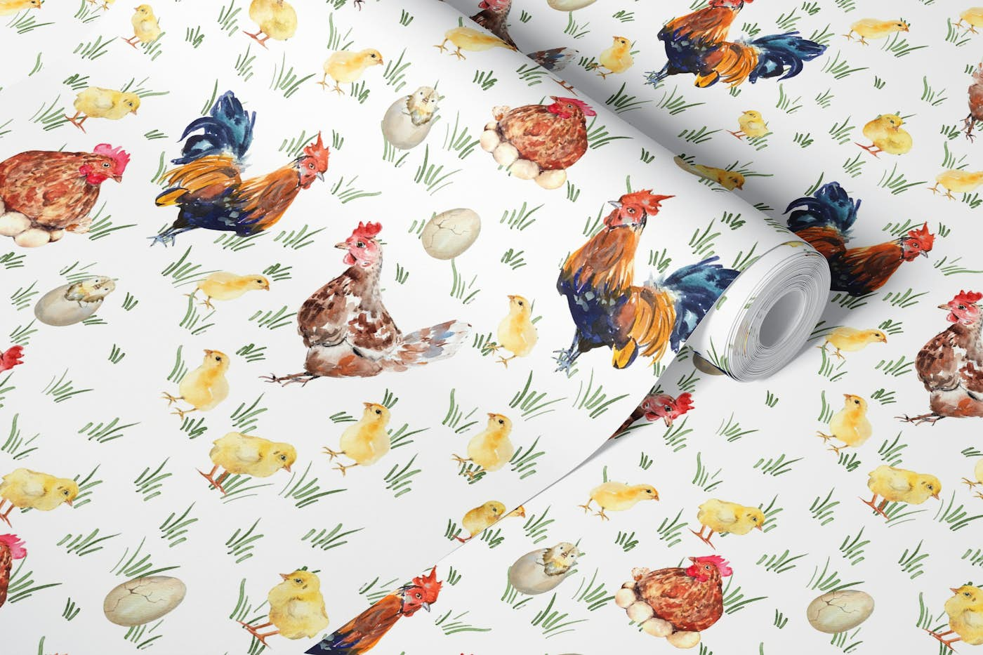 Nursery- Chicken Yard 1 wallpaper roll