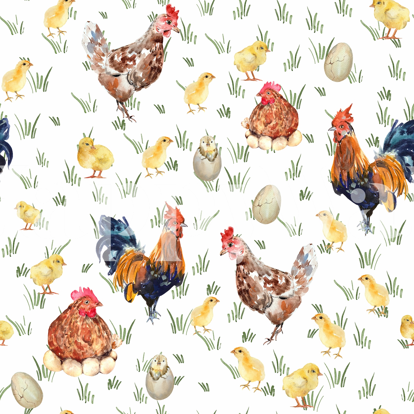 Charming Nursery Wallpaper - Chicken Yard 1