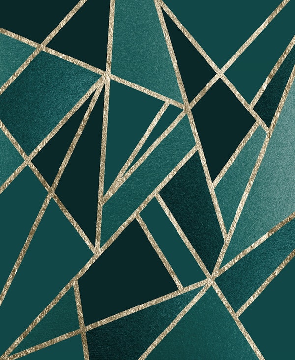 Teal Glam Gold Geo 1