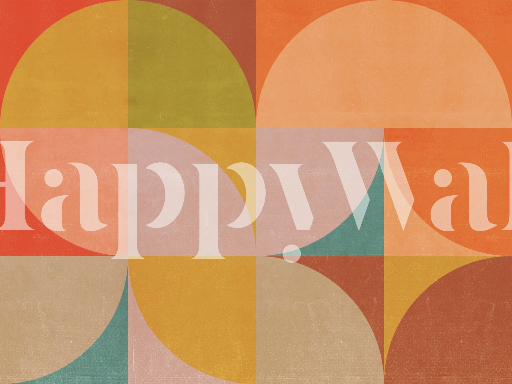 Mid Century Bauhaus geometric wallpaper design