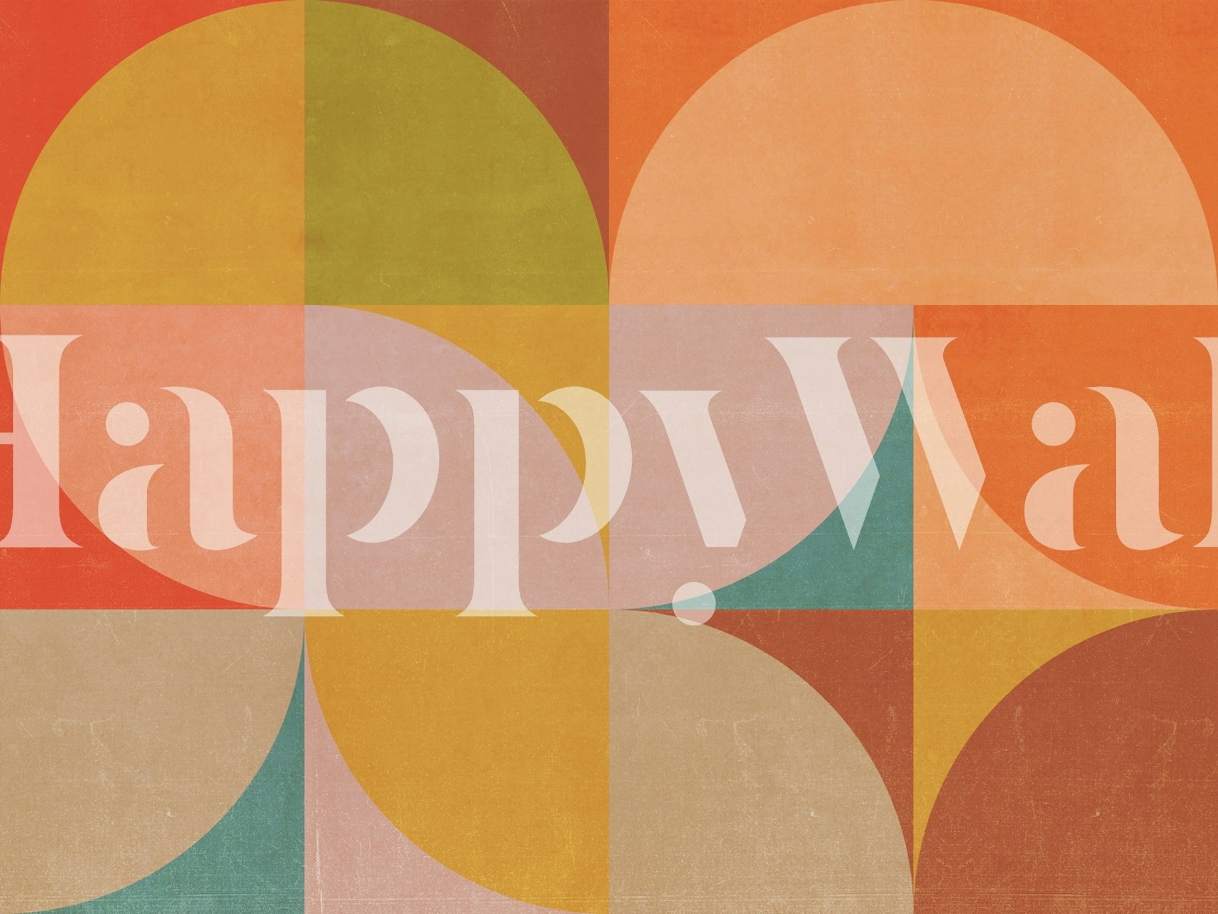 Mid Century Bauhaus geometric wallpaper design