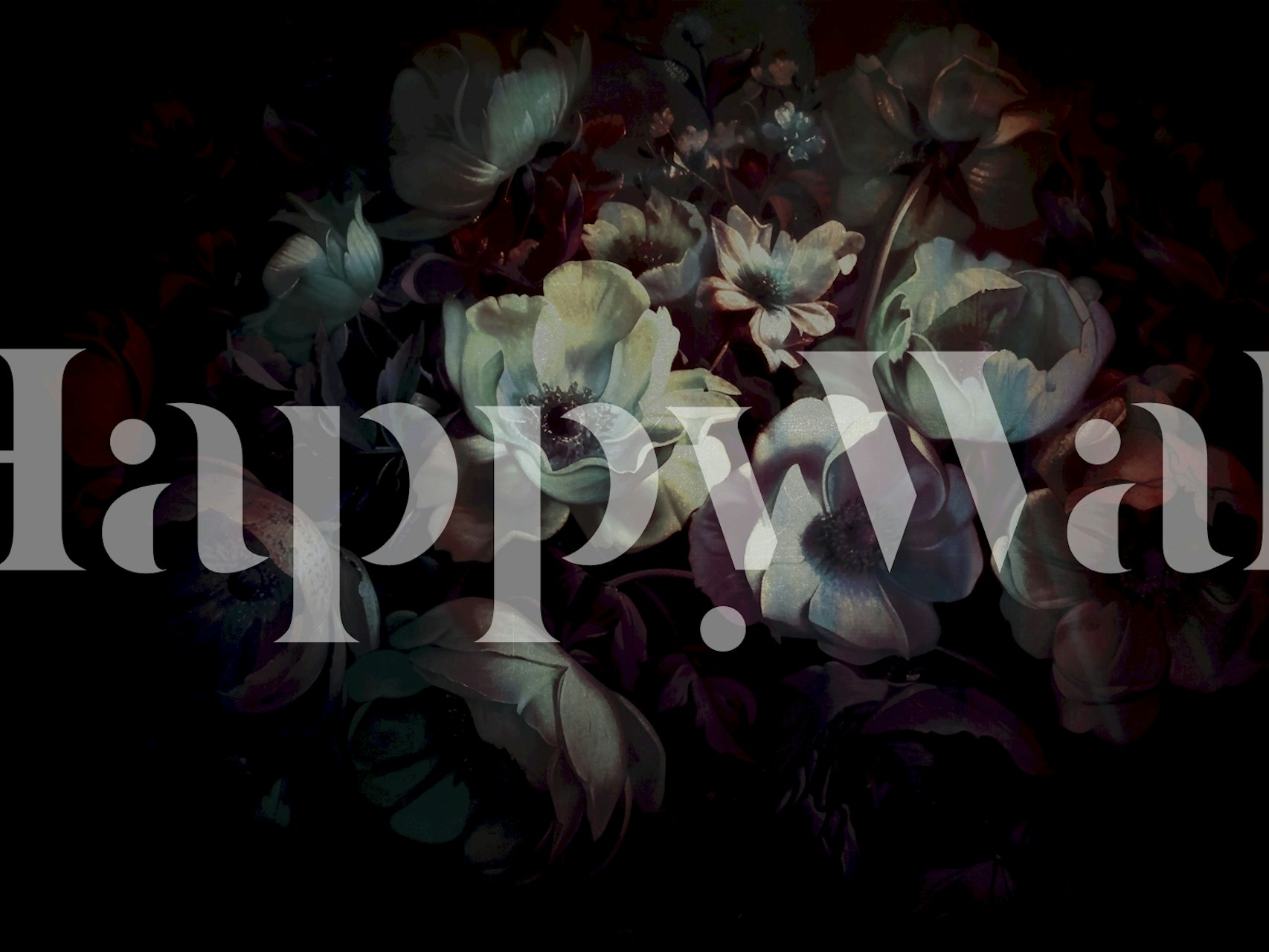 Moody Night Floral wallpaper in a room