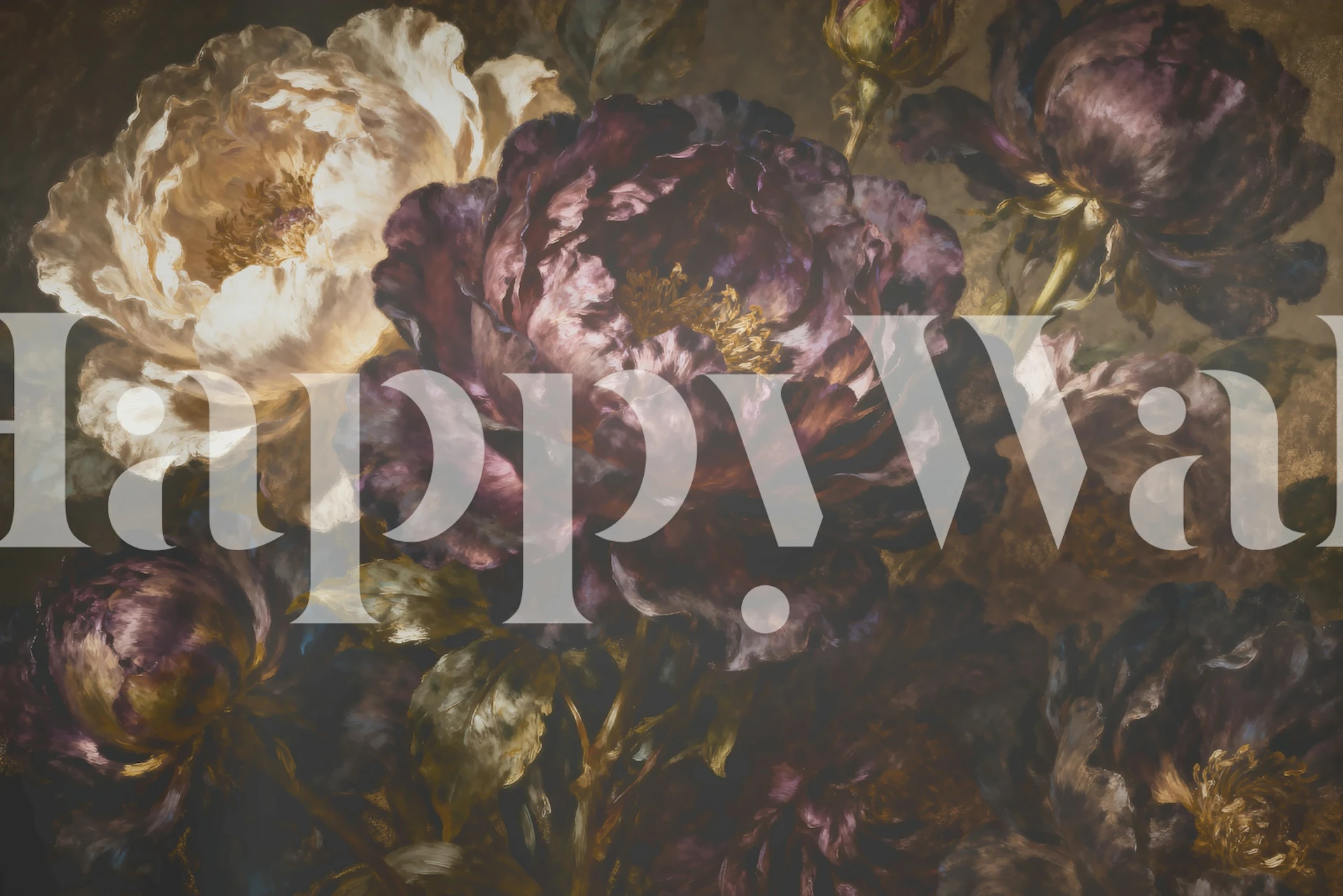 Moody Night Floral wallpaper in a room