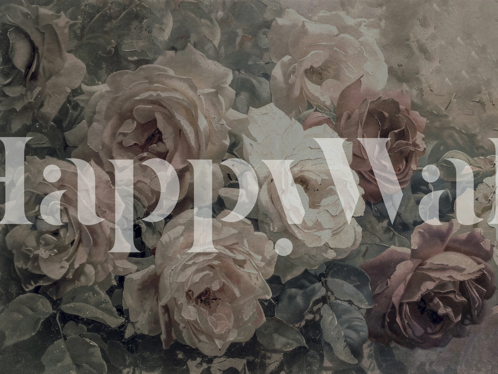 Decorazione murale con fiori notturni rustici e lunatici con un design floreale vintage