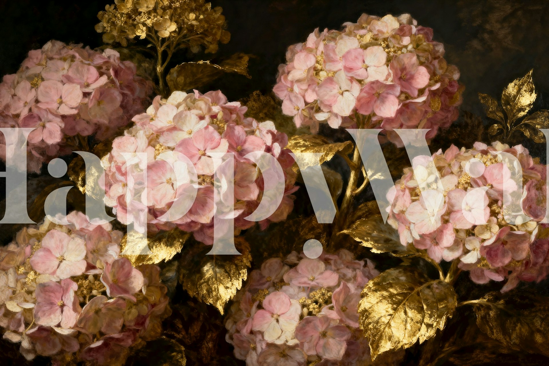 Soft pink and red roses with green leaves on a dark background wallpaper