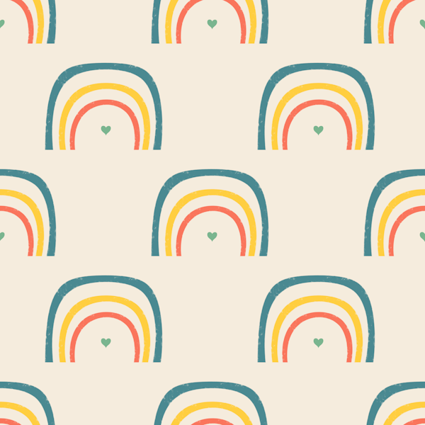 Cute kids rainbow with heart
