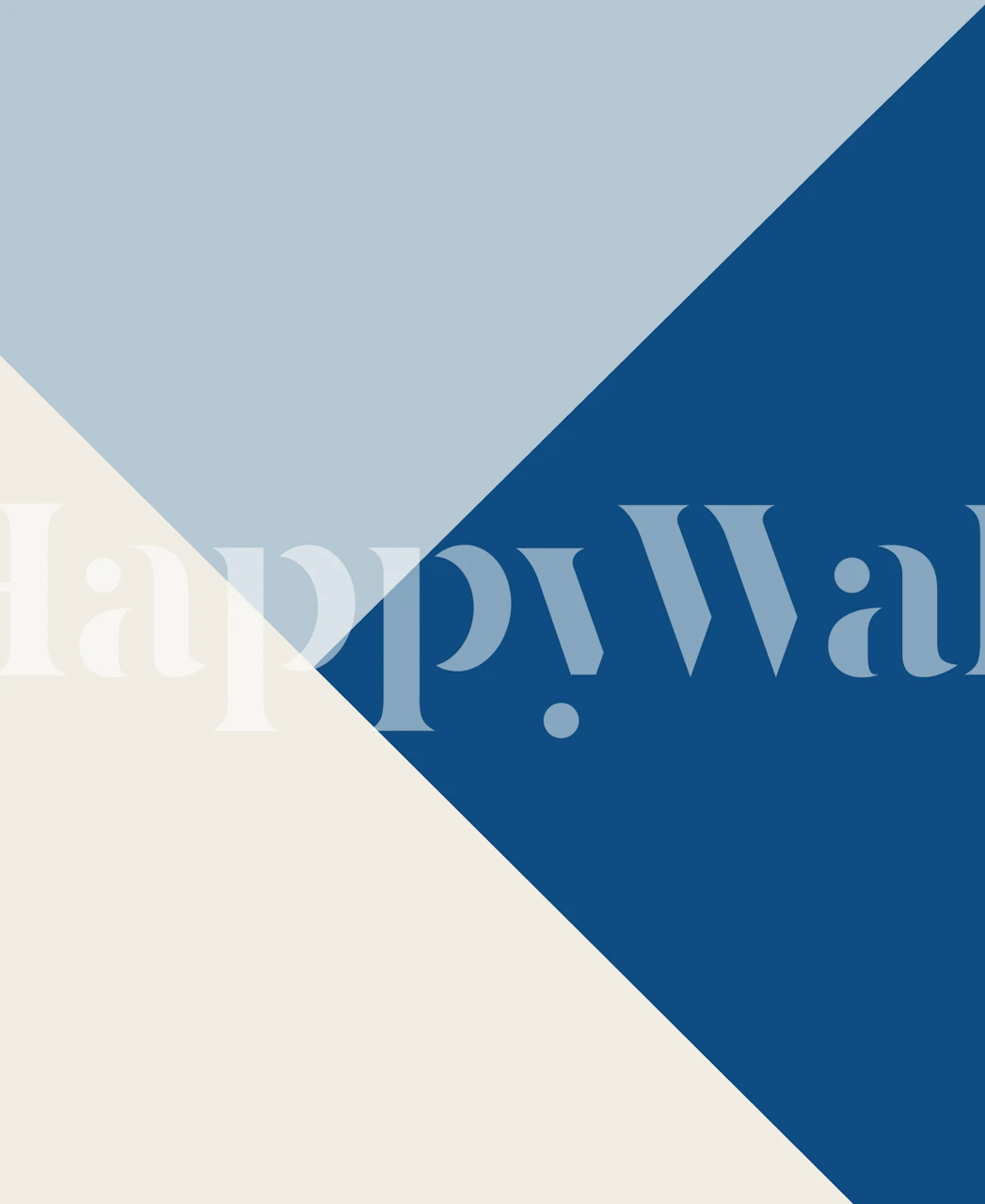 Geometric pattern in blue and light grey wallpaper