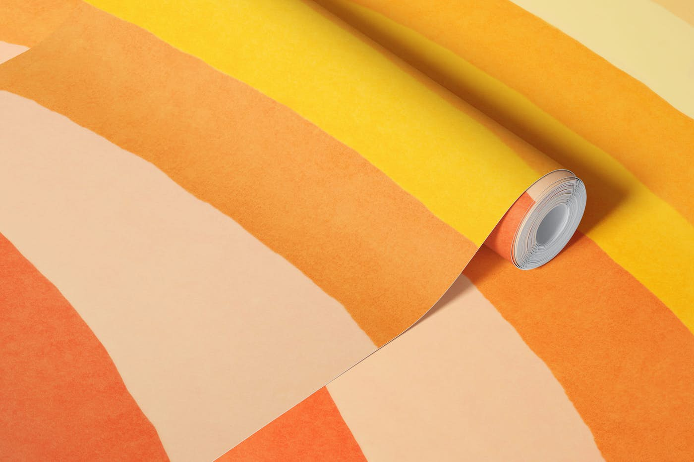 Whimsy Boho Rainbow Ombre Orange Yellow wallpaper roll