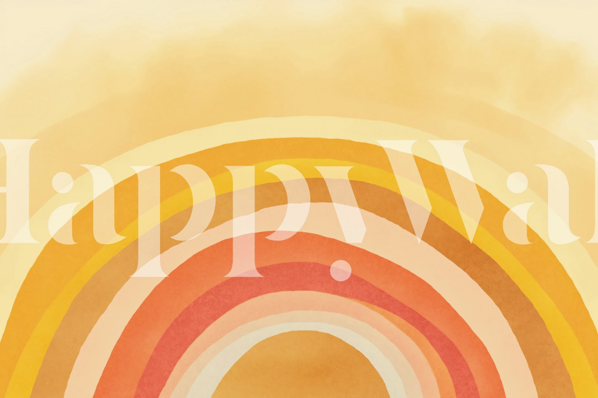 Whimsy Boho Rainbow Ombre tapet i ett rum