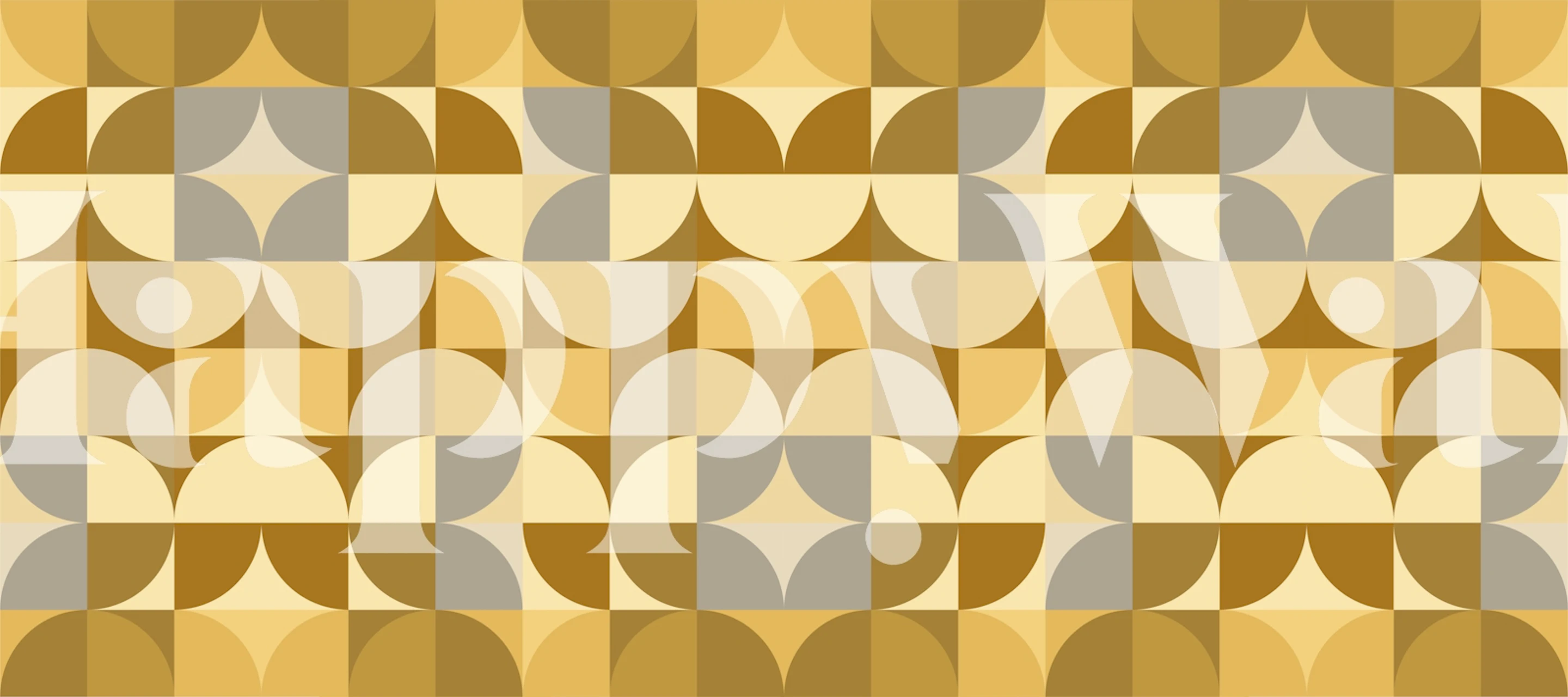 Golden Bauhaus Geometry wallpaper pattern
