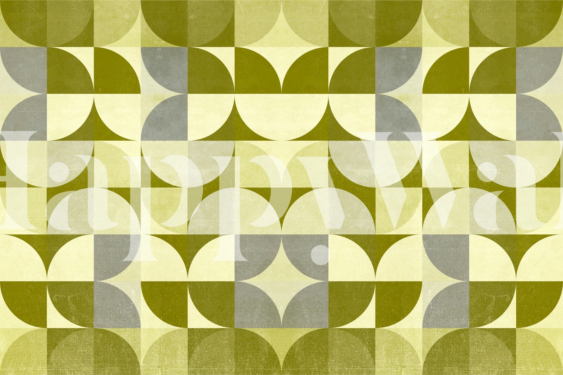Geometric pattern in shades of sage green and gray wallpaper