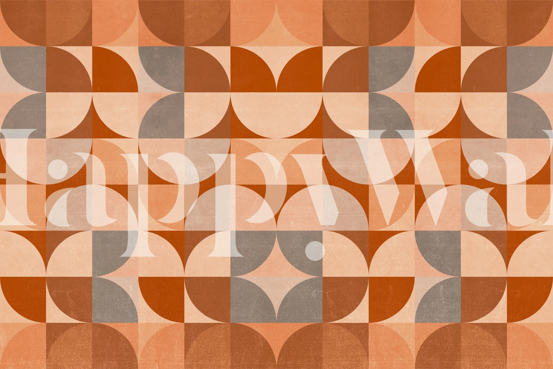 Bauhaus geometric pattern wallpaper in a room