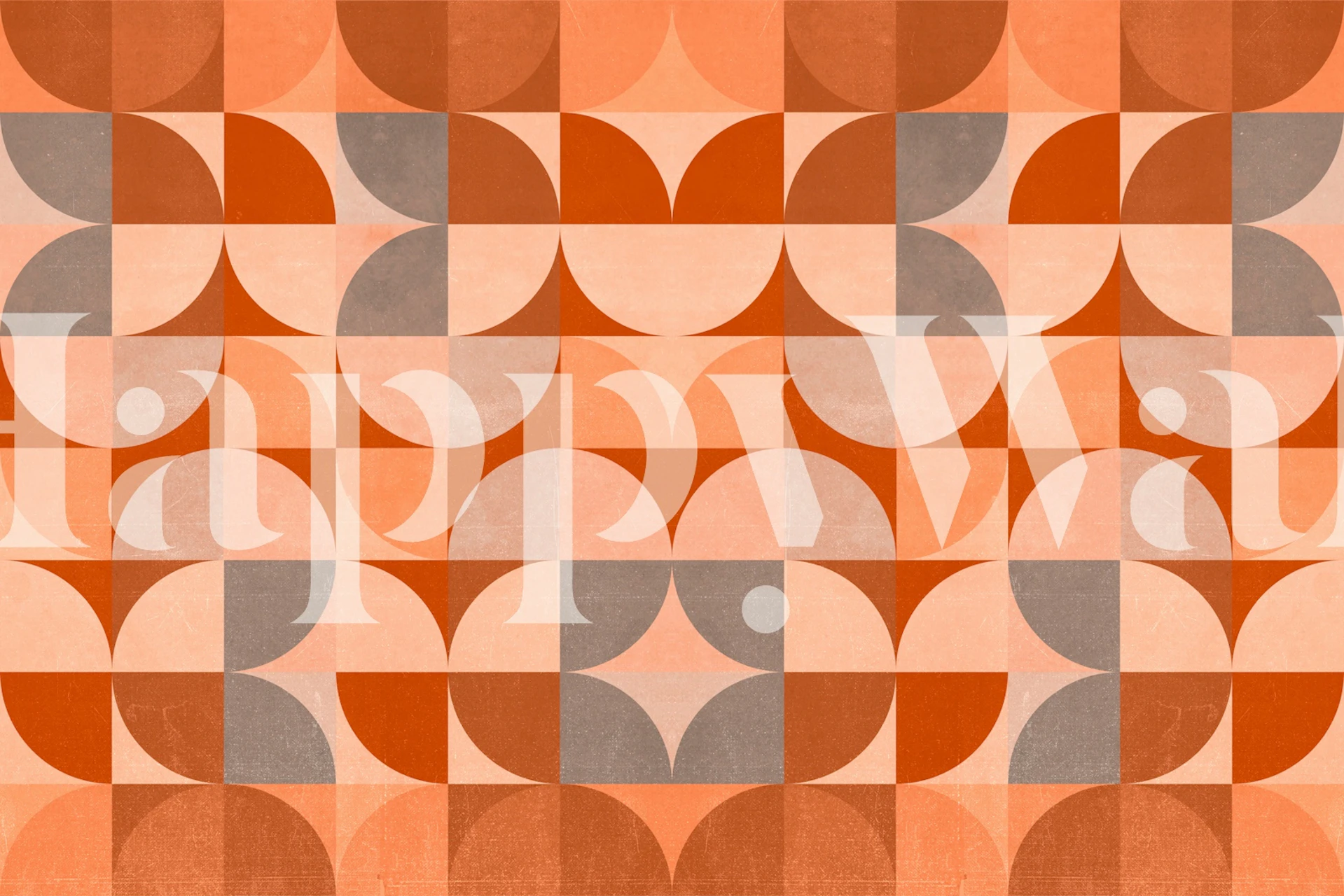 Bauhaus geometric pattern wallpaper in a room