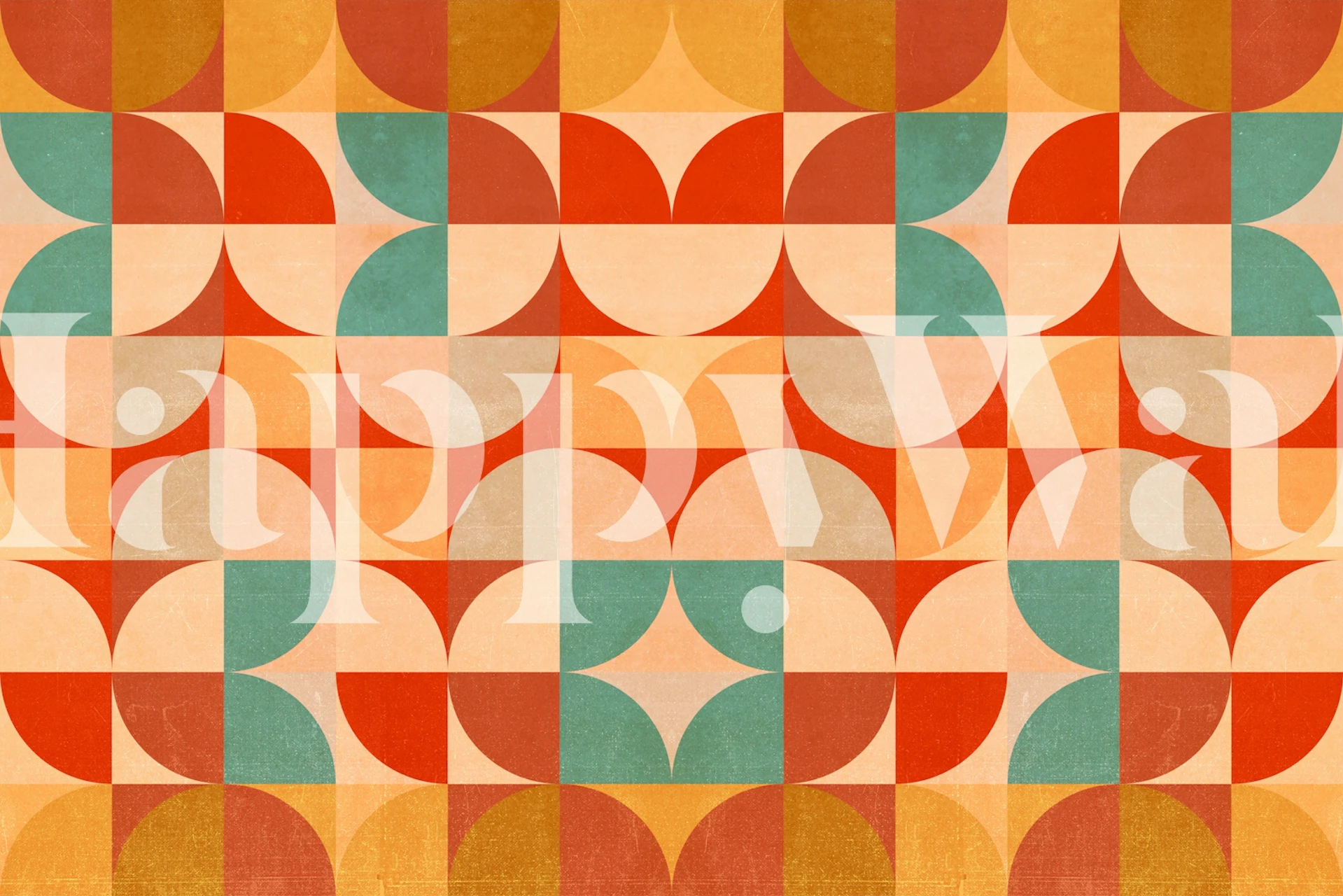 Vivid Bauhaus Geometry wallpaper in a room