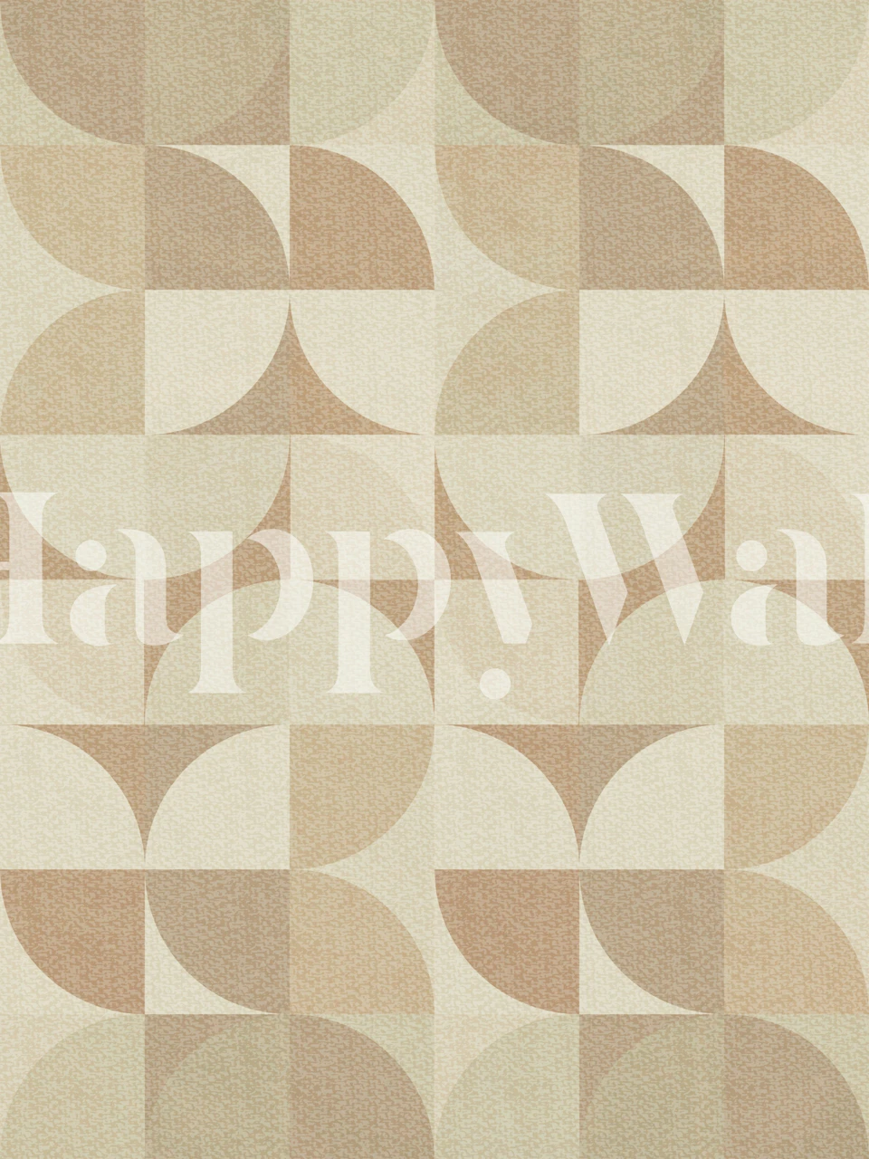 Beige geometric pattern wallpaper with soft curves and shapes