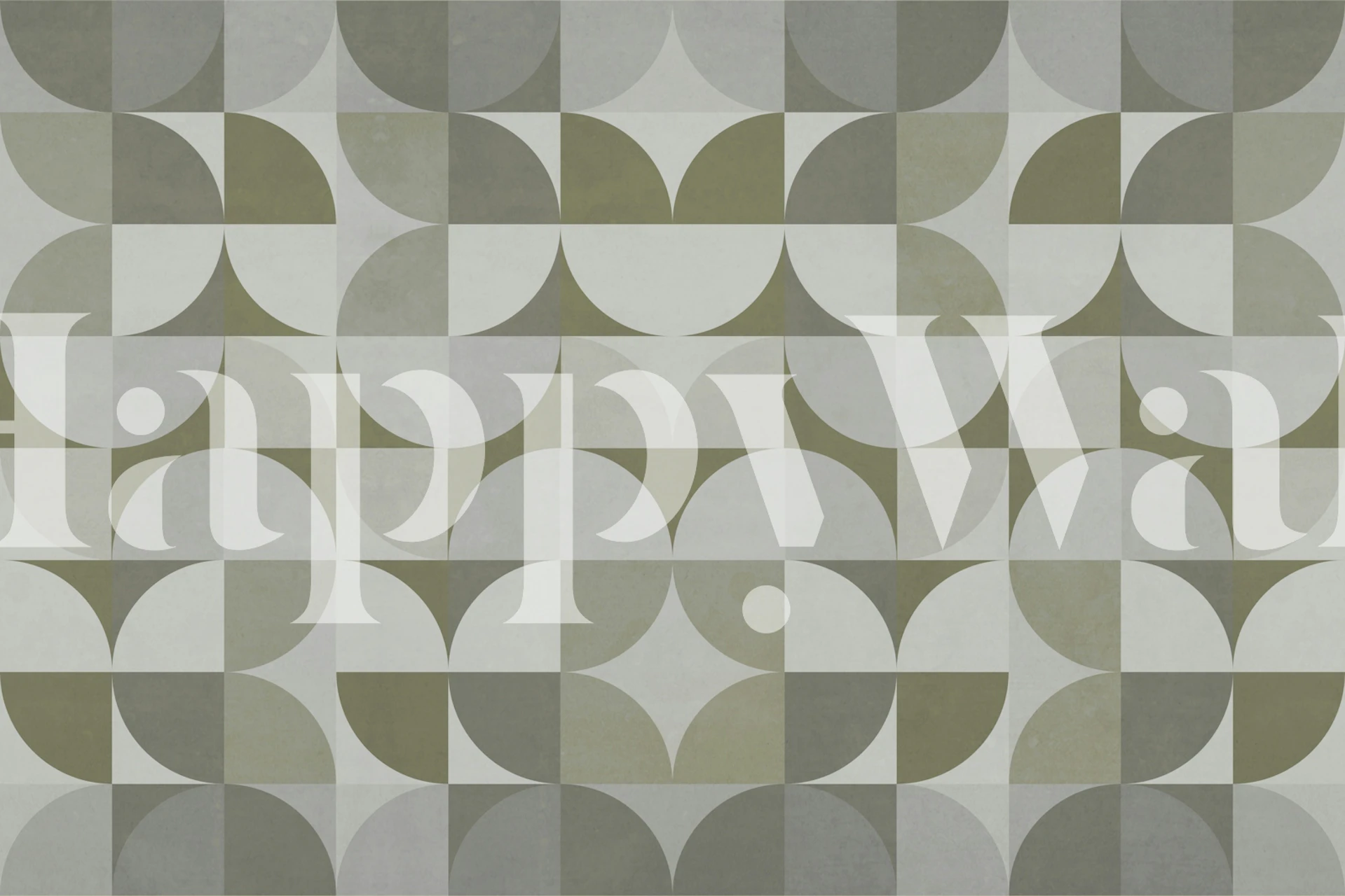 Bauhaus Geometry Sage tapet i ett rum