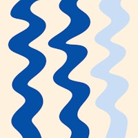 Squiggly lines - blue behang