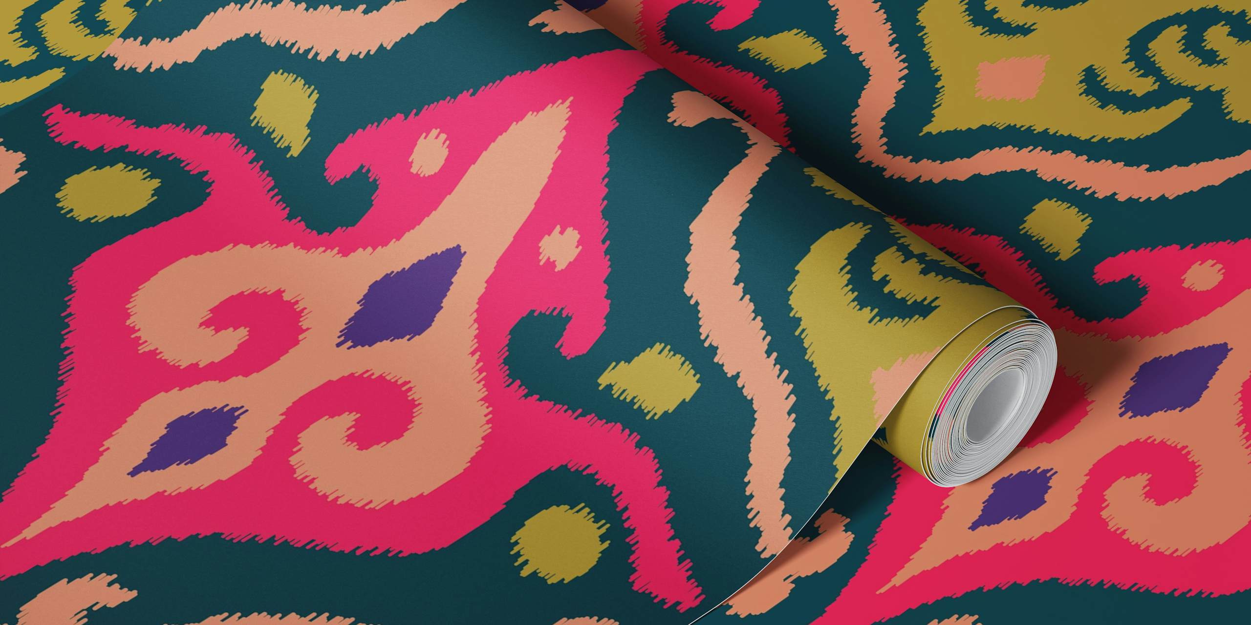 Java Boho Ikat Woven Texture Wallpaper