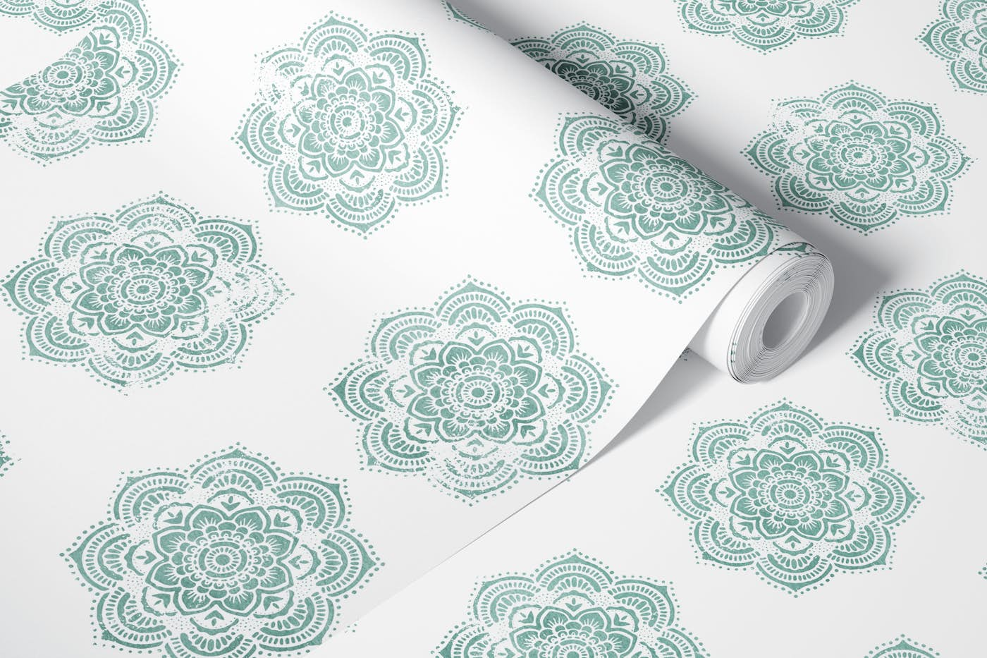 Boho Green Vintage wallpaper roll