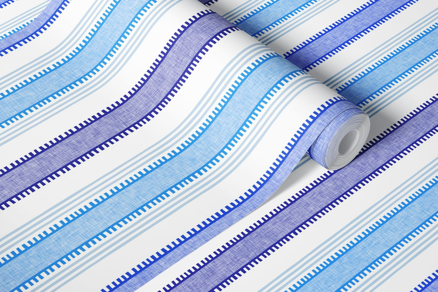 Delft blue stripes wallpaper roll