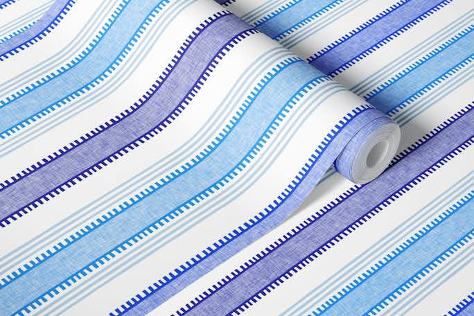 Delft blue stripeswallpaper roll