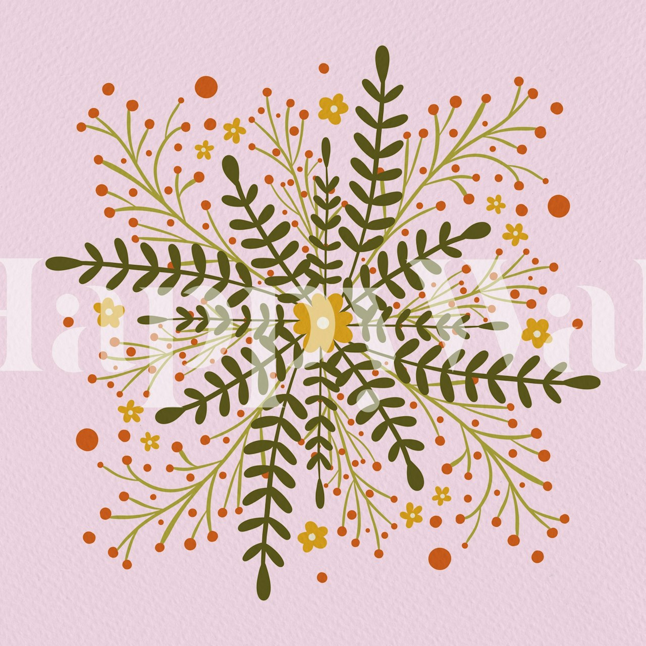 Circular simple flowers tapetdesign