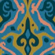 JAVA Boho Ikat Woven Texture Large Green Blue