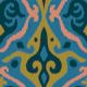JAVA Boho Ikat Woven Texture Small Green Blue