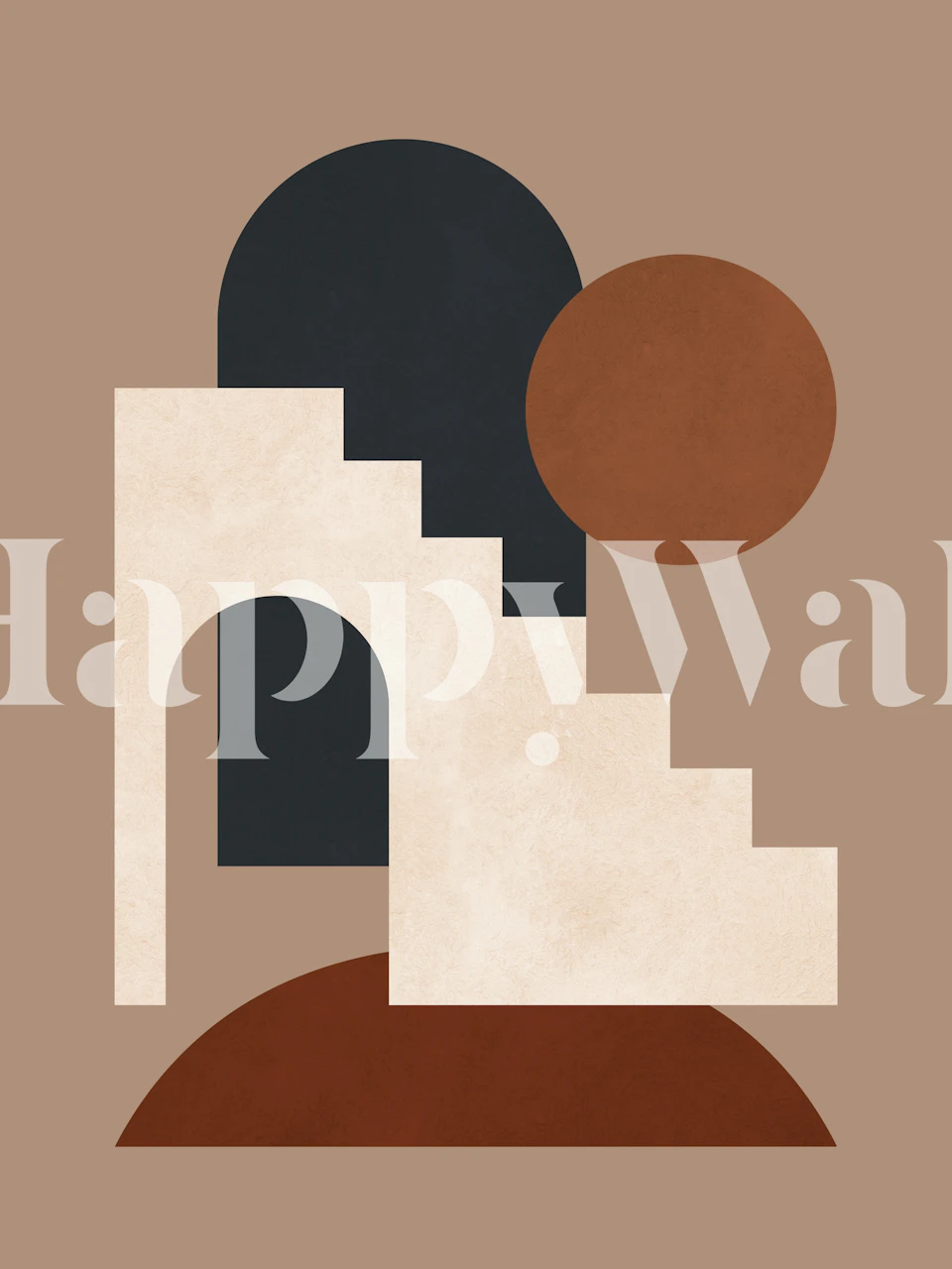 Abstract geometric shapes in earthy colors wallpaper