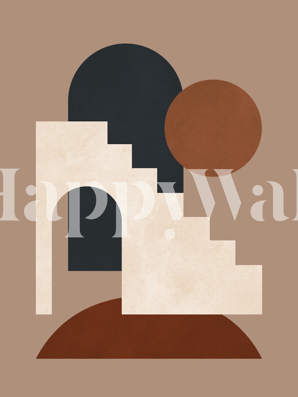 Abstract geometric shapes in earthy colors wallpaper
