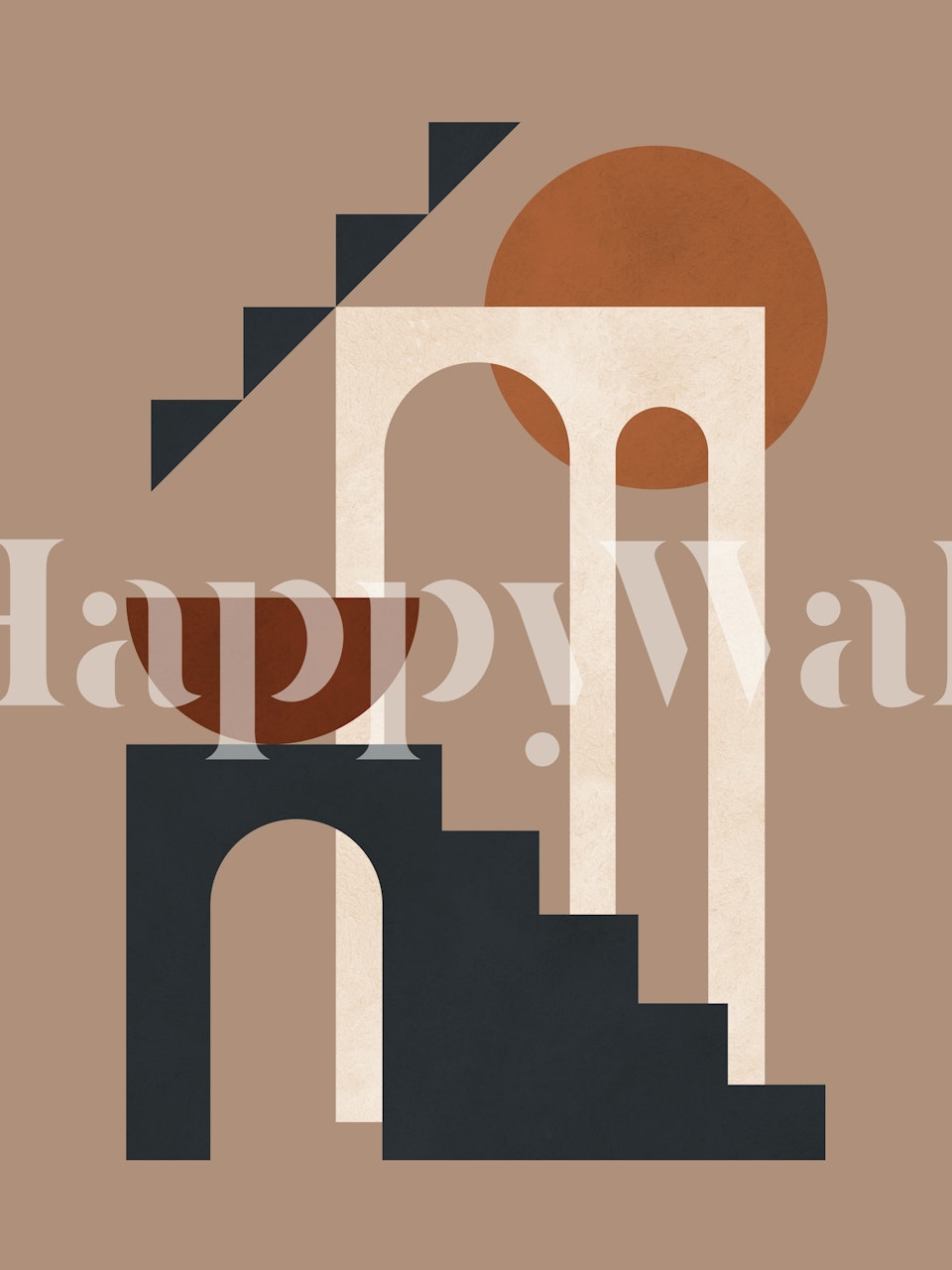 Architectural composition wallpaper in a room