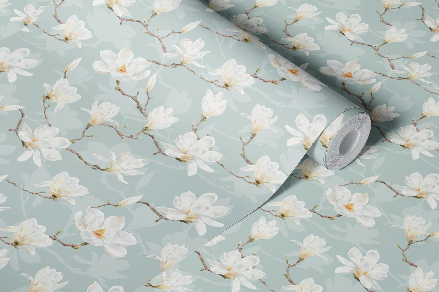 Vintage Magnolia Trellis wallpaper roll