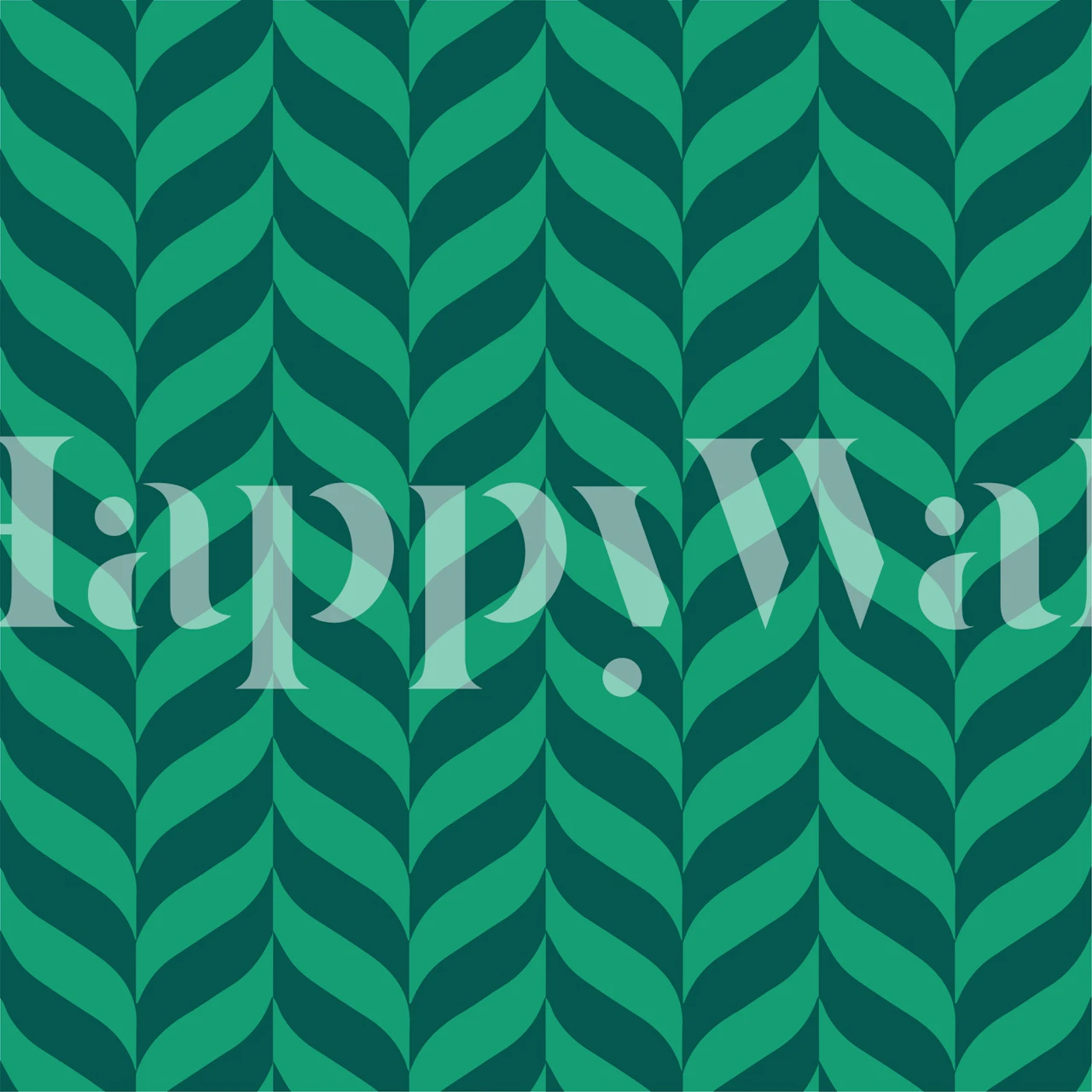 Chevron pattern in pine green and dark green wallpaper