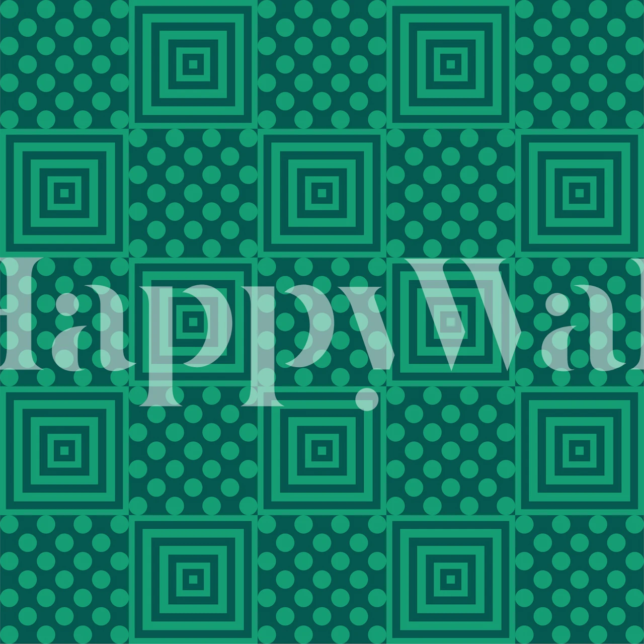 Green abstract square polkadots pattern wallpaper